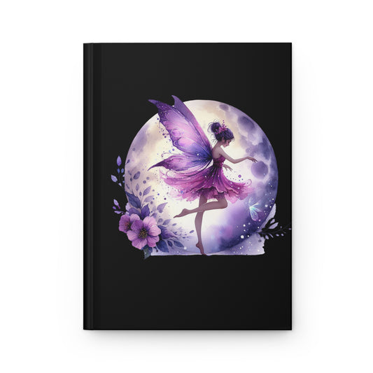 Fairy Moon Hardcover Journal — Purple Fairy Notebook for Writing & Gifts