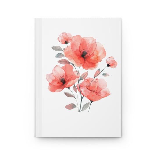 Floral Hardcover Journal - Elegant Matte Design for Writing and Inspiration